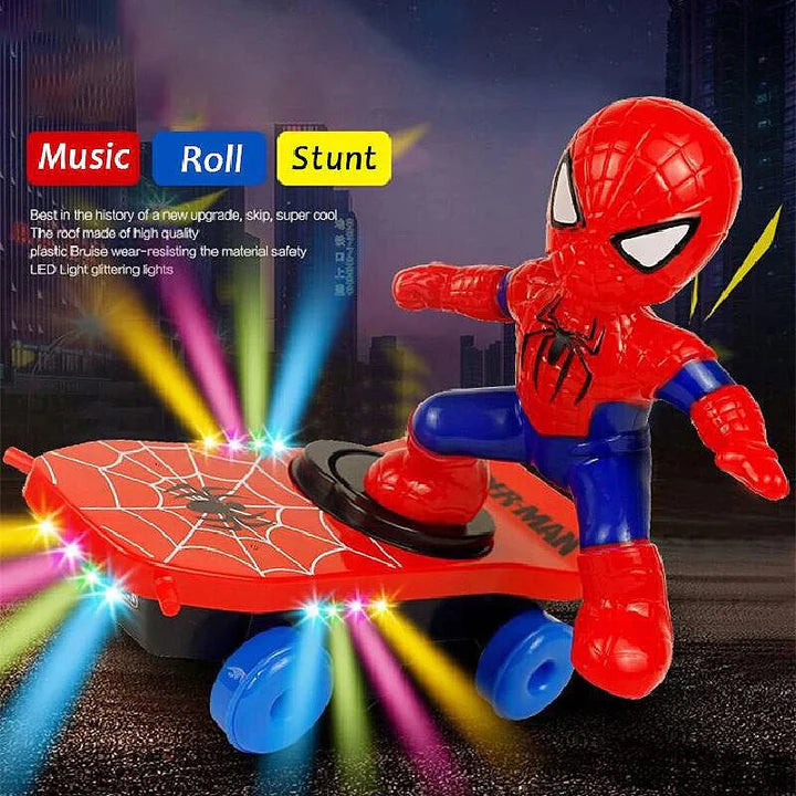 LittleTods™ SpiderMan Electric Stunt Scooter Skateboard