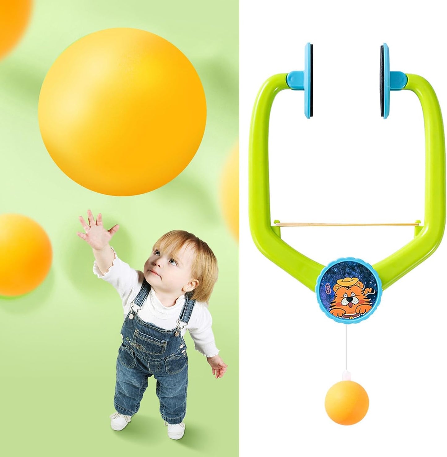 Kids Hanging Table Tennis Set – Indoor Door Ping Pong Game with Paddle & Balls