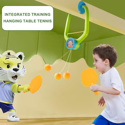 Kids Hanging Table Tennis Set – Indoor Door Ping Pong Game with Paddle & Balls