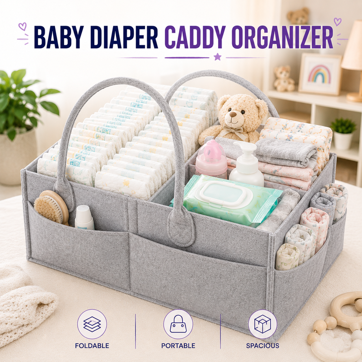 Baby Diaper Caddy Organizer